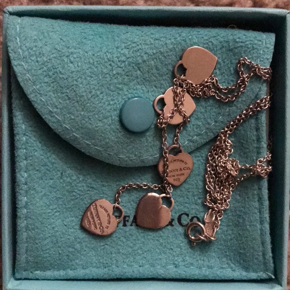 Tiffany & Co. Jewelry - Tiffany 5 Heart Dangling Necklace